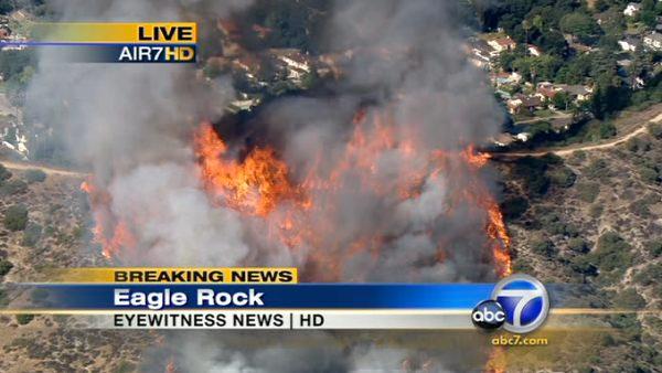 Brush fire in Eagle Rock/Glendale area