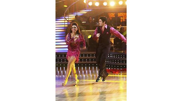 Mya and partner Dmitry Chaplin dance the first round Monday night on 'Dancing With the Stars,' Monday, November 23, 2009
