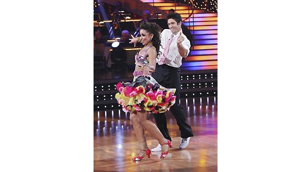 Mya and partner Dmitry Chaplin dance the first round Monday night on 'Dancing With the Stars,' Monday, November 23, 2009