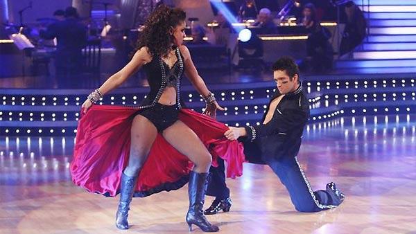 Mya and partner Dmitry Chaplin dance the first round Monday night on 'Dancing With the Stars,' Monday, November 23, 2009