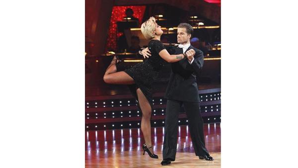 Kelly Osbourne and Louis Van Amstel dance the first round Monday night on 'Dancing With the Stars,' Monday, November 23, 2009
