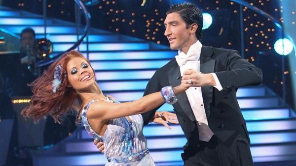 Olympic figure skating gold medalist Evan Lysacek and partner Anna Trebunskaya perform the Viennese Waltz on the season premiere of 'Dancing With the Stars.'