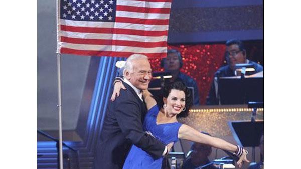 Buzz Aldrin and Ashly Costa perform on 'Dancing With the Stars,' Monday, March 29, 2010. The judges gave the couple 12 points out of 30.
