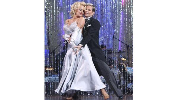 Pamela Anderson and Damian Whitewood perform on 'Dancing With the Stars,' Monday, March 29, 2010. The judges gave the couple 22 points out of 30.