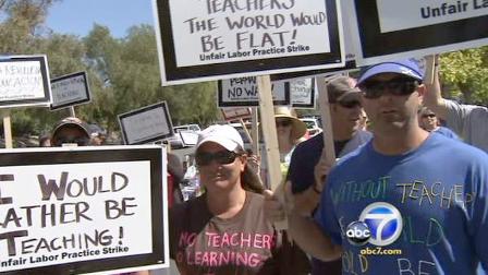 The strike by Capistrano Unified teachers entered its fifth day on Monday, with 90 percent of teachers out of the classroom.