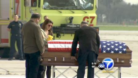 Friends, family and supporters gathered to say farewell to fallen Orange County soldier Jose Torre Tuesday.
