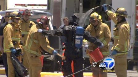 Residents and police were overcome by a mysterious chemical tossed through an apartment window in Laguna Beach Friday.