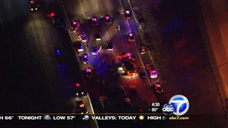 A California Highway Patrol shooting prompted closure of all lanes of the 91 Freeway Tuesday night.