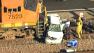 A freight train slammed into a car near Tustin and Orangethorpe avenues in Anaheim Friday, leaving one person dead.