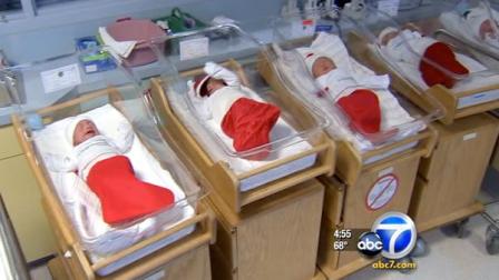 There were precious gifts at St. Joseph Hospital in the city of Orange, where newborns were wrapped in Christmas stockings.