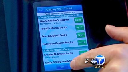 A new iPhone app that shows users the wait times at emergency rooms is aiding patients in Calgary, Canada.