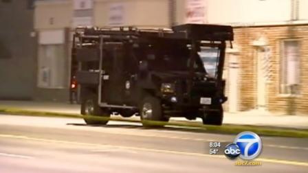 The LAPD has surrounded a new location in North Hollywood searching for the same man at the center of a Burbank SWAT operation earlier on Saturday, Feb. 25, 2012.