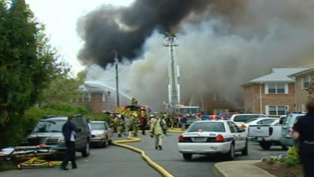 A fighter jet slammed into an apartment complex in Virginia Beach on Friday, engulfing several buildings in flames.