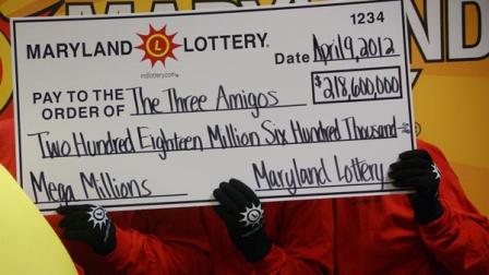 The Three Amigos, the winners of the Mega Millions jackpot in Maryland, are seen in this photo.
