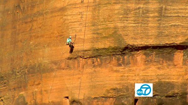While exploring Zion National Park, Utah's oldest park, Tina worked up enough courage to rappel down the side of a cliff with the help of Zion Adventure Company!