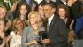 Rebecca Mieliwocki, a seventh grade English at Luther Burbank Middle School, is seen with President Barack Obama after winning the National Teacher of the Year award on Tuesday, April 24, 2012.