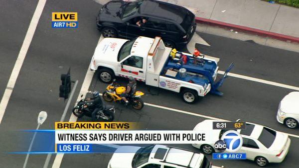 The driver led police through Hollywood several times. Pedestrians and motorists had time to try to talk to the driver several times throughout the chase.