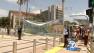 People are seen at the opening of the Expo Line on Friday, April 27, 2012.