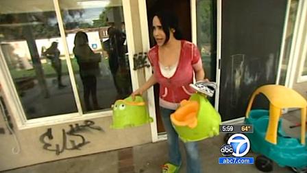 Octomom Nadya Suleman is seen at her La Habra home in this undated file photo.
