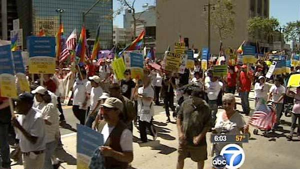 May Day 2012 marches tie up traffic in Downtown LA
