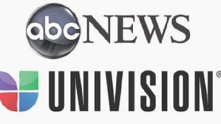 The logos for ABC News and Univision are seen in this file photo. The two announced plans to start a Hispanic news service May 7, 2012.