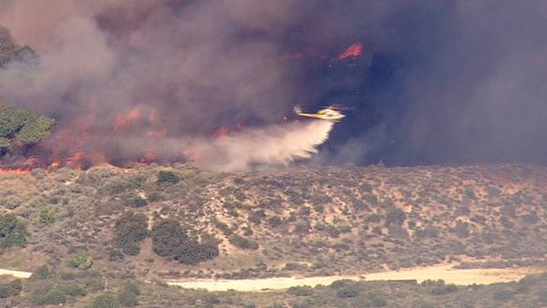 A brush fire erupted in Acton near Soledad Canyon and Crown Valley roads Tuesday afternoon.