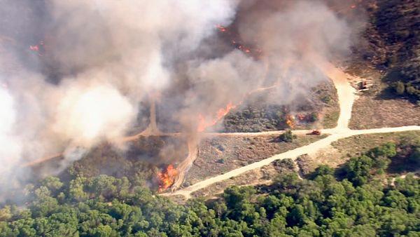 A brush fire erupted in Acton near Soledad Canyon and Crown Valley roads Tuesday afternoon.