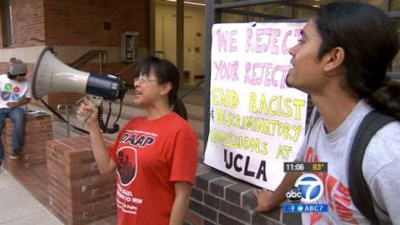 Students are seen protesting at UCLA on Friday, June 1, 2012.