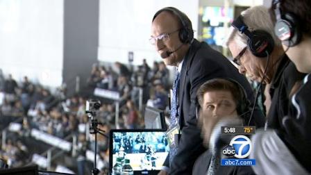 LA Kings announcer Bob Miller (left) is seen at Game 4 of the Stanley Cup Final at the Staples Center on Wednesday, June 6, 2012. Miller has been the teams announcer for 39 years.