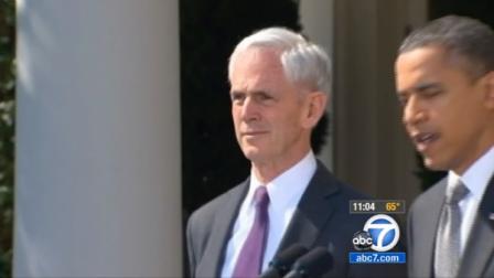 US Commerce Secretary John Bryson is seen outside the White House in this undated file photo. Bryson was cited for a felony hit-and-run accident in San Gabriel, Calif., on Saturday, June 9, 2012.