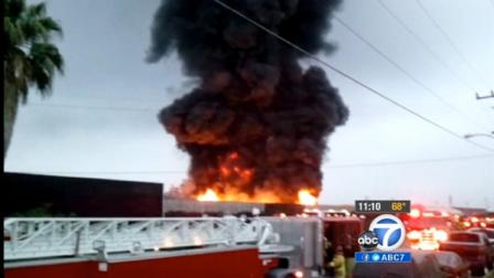 Firefighters are seen responding to a fire that broke out at a nursery in Oxnard on Monday, June 11, 2012. The fire caused $30,000 in damage.
