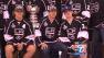 LA Kings team members pose with the Stanley Cup during a fan rally on Thursday, June 14, 2012.