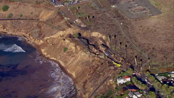 A portion of Paseo Del Mar in San Pedro is seen following a major landslide that shut the road in November 2011.