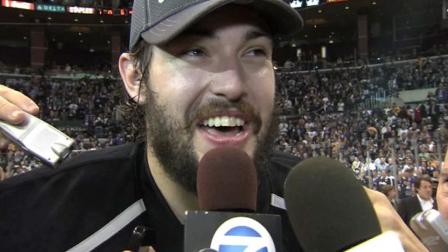 Drew Doughty is seen following the Los Angeles Kings first Stanley Cup win in franchise history on Monday, June 11, 2012.
