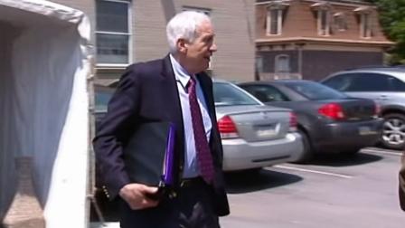 Jerry Sandusky is seen leaving the court where his child sex-abuse trial took place in Bellefonte, Pa. in June 2012.