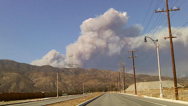 Fire buning near Lytle Creek