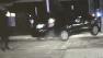 A man pulled over on suspicion of drunken driving crashed twice, once into a police car, then into a pole.