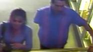 Two suspects are being sought after stealing a funeral donation box with an estimated $1,000 from a restaurant.