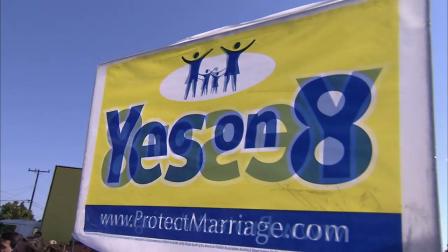 A Yes on 8 sign is seen in this undated file photo.