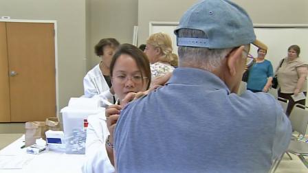 A man is seen getting the flu shot in this file photo.