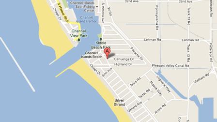 A map shows the 200 block of Cahuenga Drive in Silver Strand, a neighborhood of Channel Islands Beach in Ventura County.