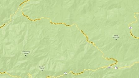 A map shows Angeles Crest Highway, Angeles Forest Highway and Big Tujunga Canyon Road.