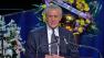 Former Lakers head coach Pat Riley is seen is seen gesturing at the crowd to make an L for the Lakers as he spoke at the memorial for Dr. Jerry Buss on Thursday, Feb. 21, 2013.