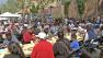 Skid Rows homeless are seen eating a Good Friday meal at the L.A. Mission on Friday, March 29, 2013.