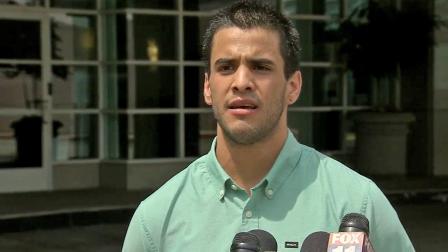 Rescued hiker Nicolas Cendoya speaks at a news conference after he was released from Mission Hospital in Mission Viejo on Sunday, April 7, 2013.