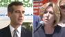 Los Angeles mayoral candidates Eric Garcetti (left) and Wendy Greuel speak during separate campaign stops on Monday, April 29, 2013.
