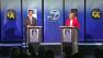 Eric Garcetti and Wendy Greuel are seen during a mayoral debate Friday, May 10, 2013.