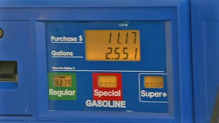 The price of gas in Los Angeles is seen Monday, July 1, 2013, the day a 3.5-cent gas tax hike went in effect.