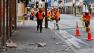 Workers are seen in the streets of New Zealand following a 6.8-magnitude earthquake Friday, Aug. 16, 2013.
