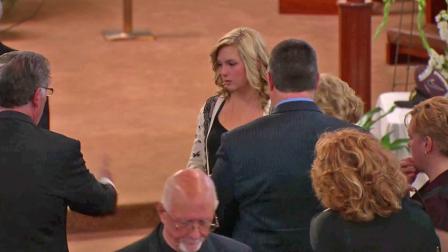 Hannah Anderson is seen at a public service held for her mother and brother on Saturday, Aug. 24, 2013.